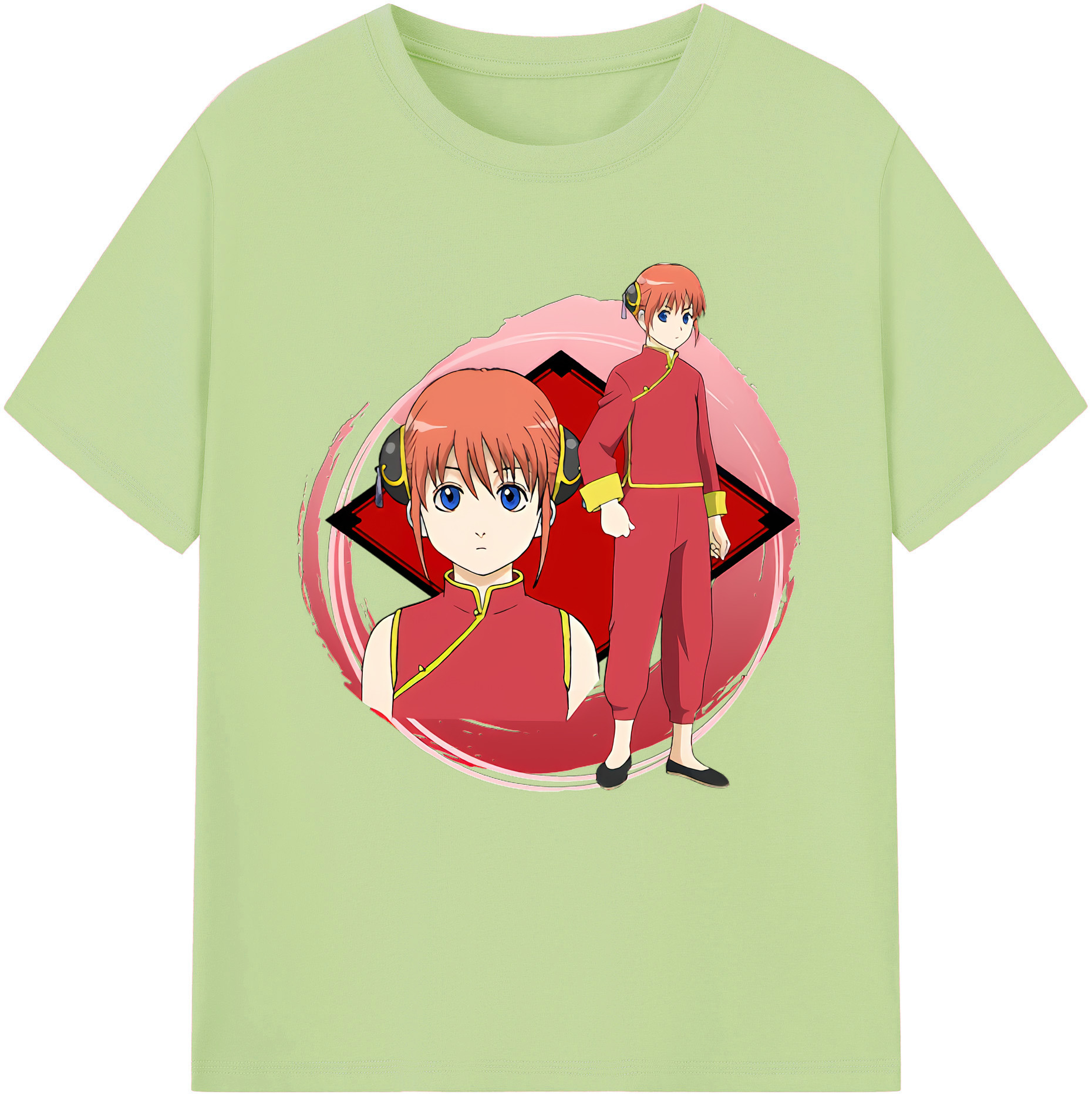 （画像用） ぎんたま 坂田銀時（さかたぎんとき） 神楽 志村新八（しむら しんぱち） GINTAMA Sakata Gintoki Kagura Shimura Shinpachi 綿100％半袖Tシャツ（フロントプリント）